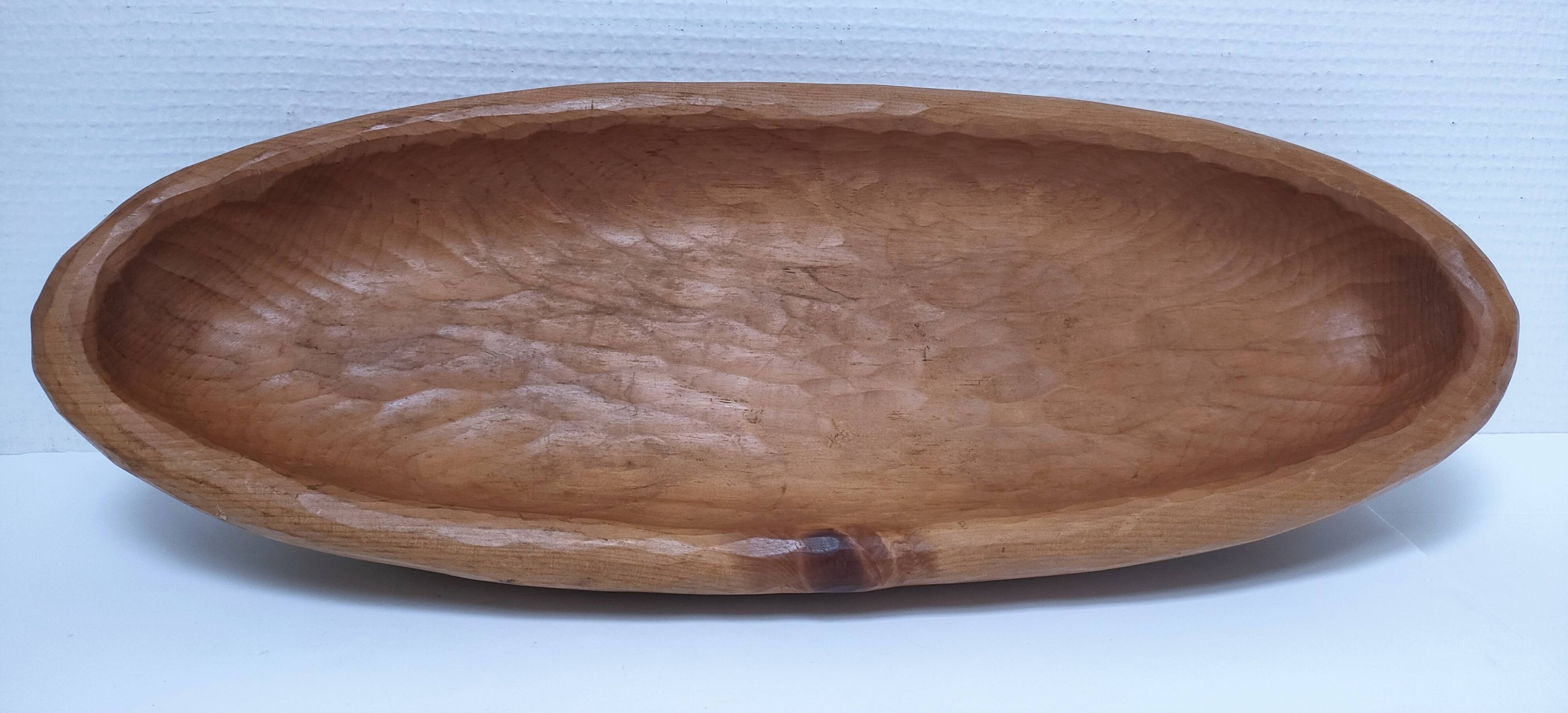 Long carved monoxyl wood cut stamped L. 54 cm