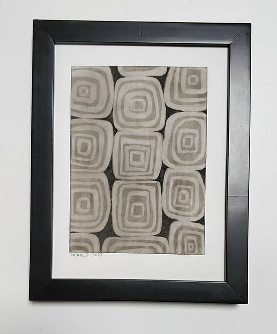 Abstract charcoal drawing 1 black and white