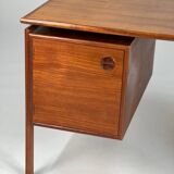Bureau en teck design danois autoportant Gasvig Møbler vintage milieu du siècle