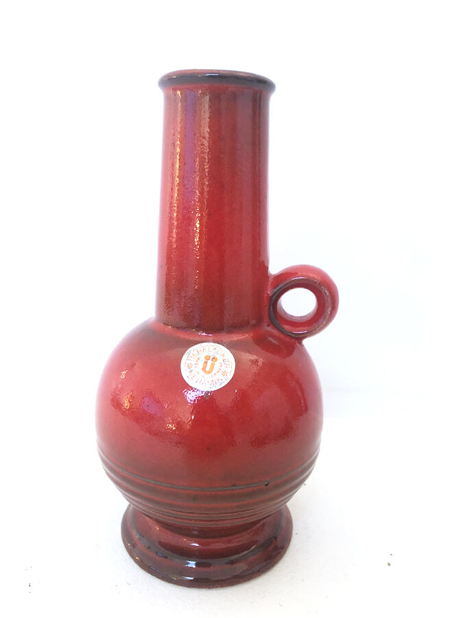 Red Keramik vase 1970