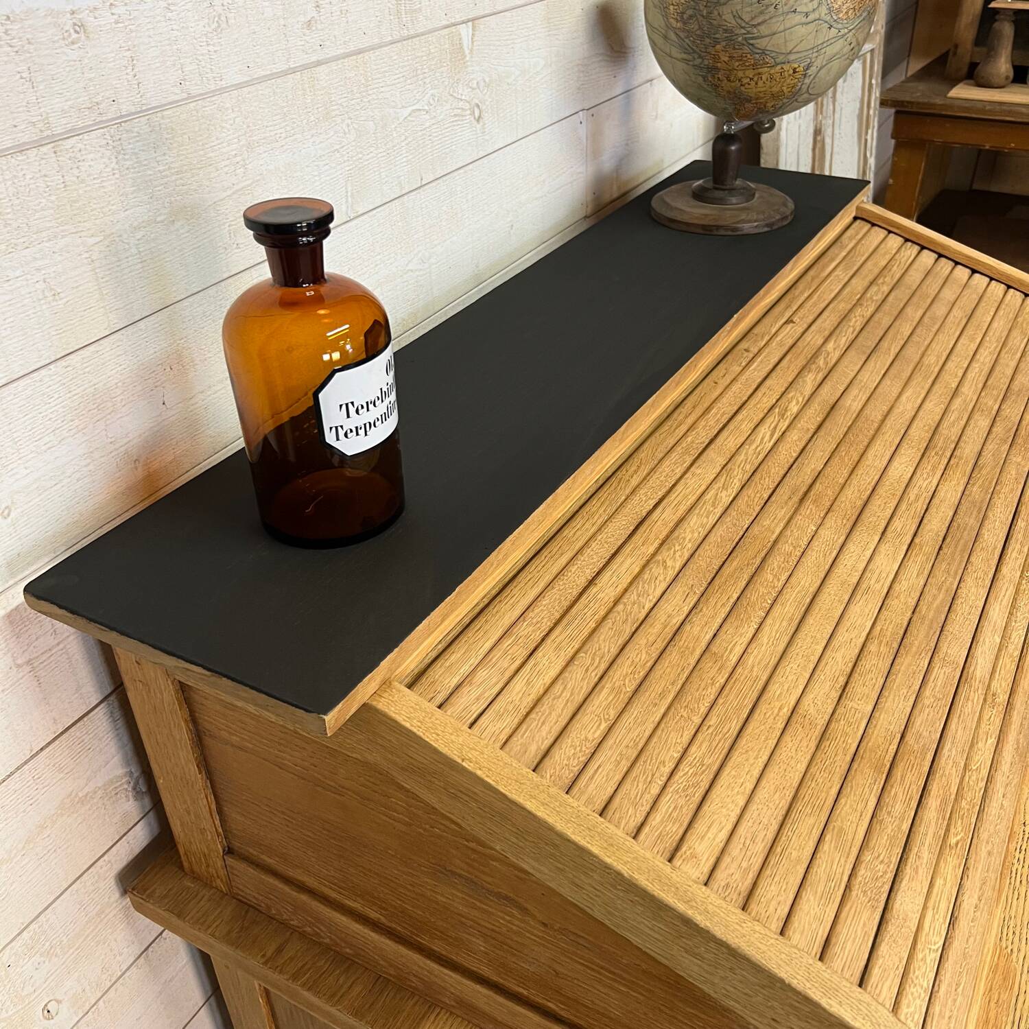 American desk with oak curtain