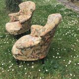 2 19th century toad armchairs