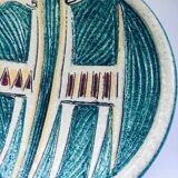 Large Art Ceramic Studio Etruscan Horses Bowl by Fratelli Fanciullacci, Italy, 1960s