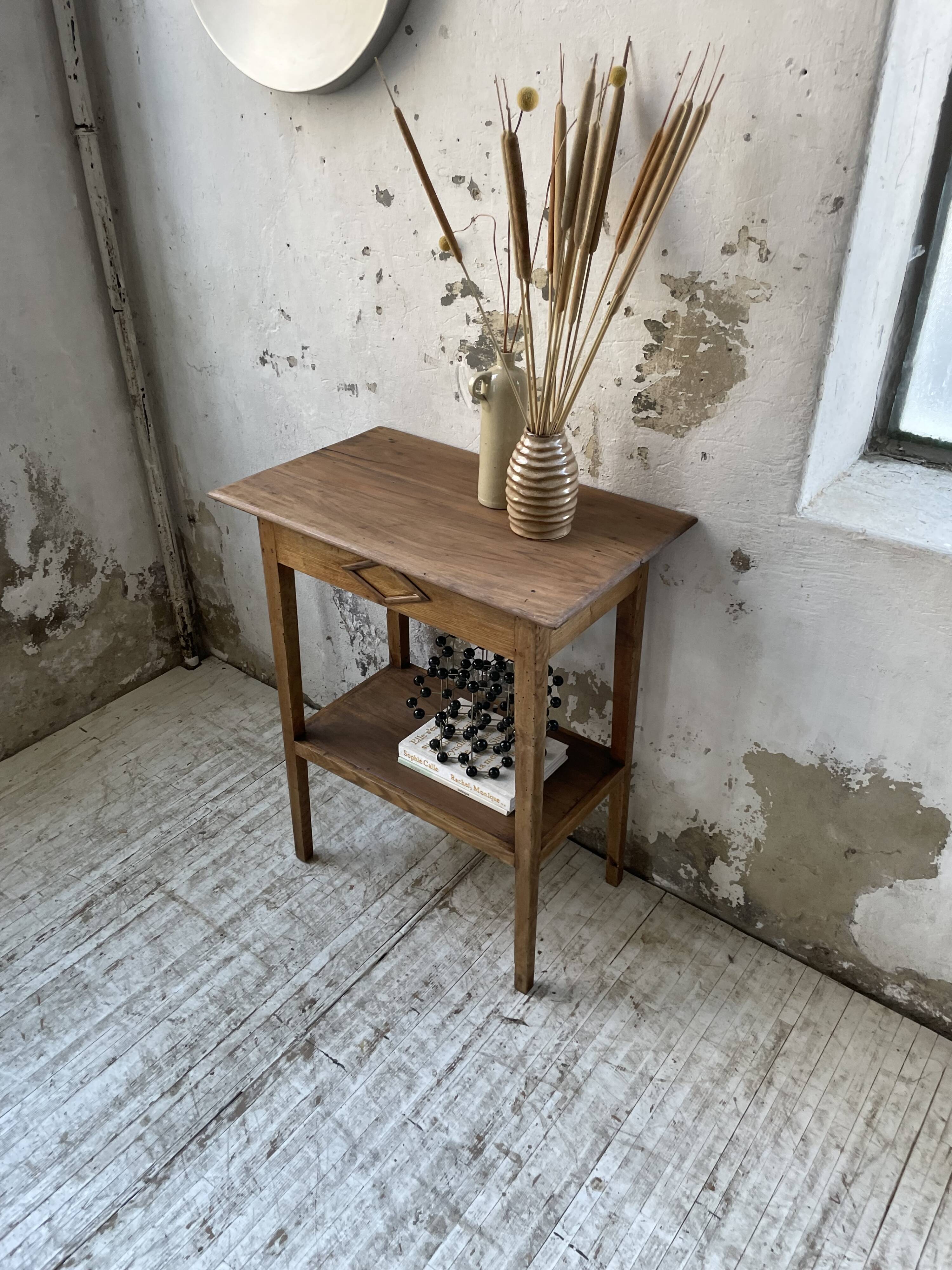 Oak spindle leg console table
