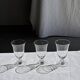 Set of 3 vintage stemmed glasses in clear glass H14 D10