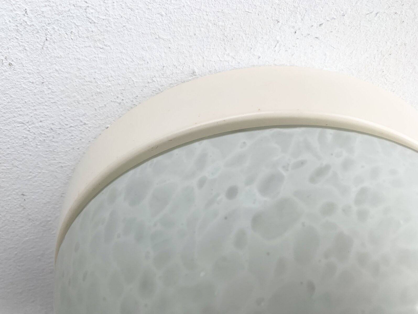 Suspension or wall lamp moon in glass from the vintage German space era by Peill & Putzler, 1970s.