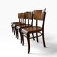 Ensemble de 4 chaises art déco vintage en bois