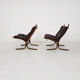 Set of 2 leather Ingmar Relling for Westnofa “Siesta” chairs, Norway 1960’s