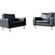 Lot de 2 fauteuils en cuir au design vintage