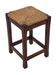 Vintage rattan stool with oak, 60s wabi sabi design, minimalist