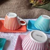 Set of 4 vintage lbvyr cups & saucers – 1970s