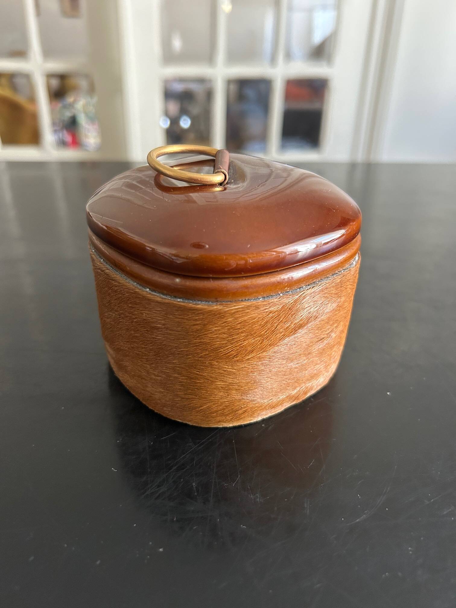 Longchamp leather and ceramic box