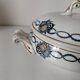 Antique Saint-Amandinoise tureen, blue and ochre decoration 6523, 1900-1920