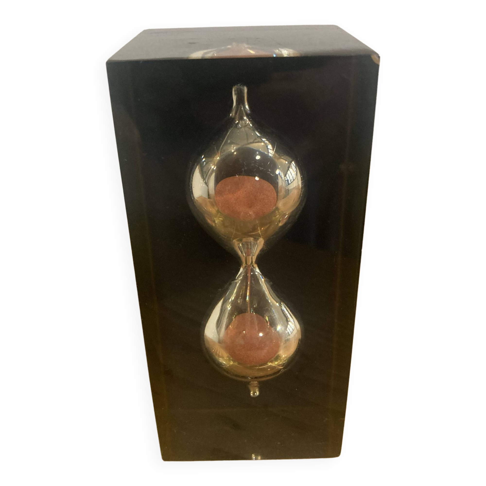 Pierre Giraudon resin hourglass paperweight