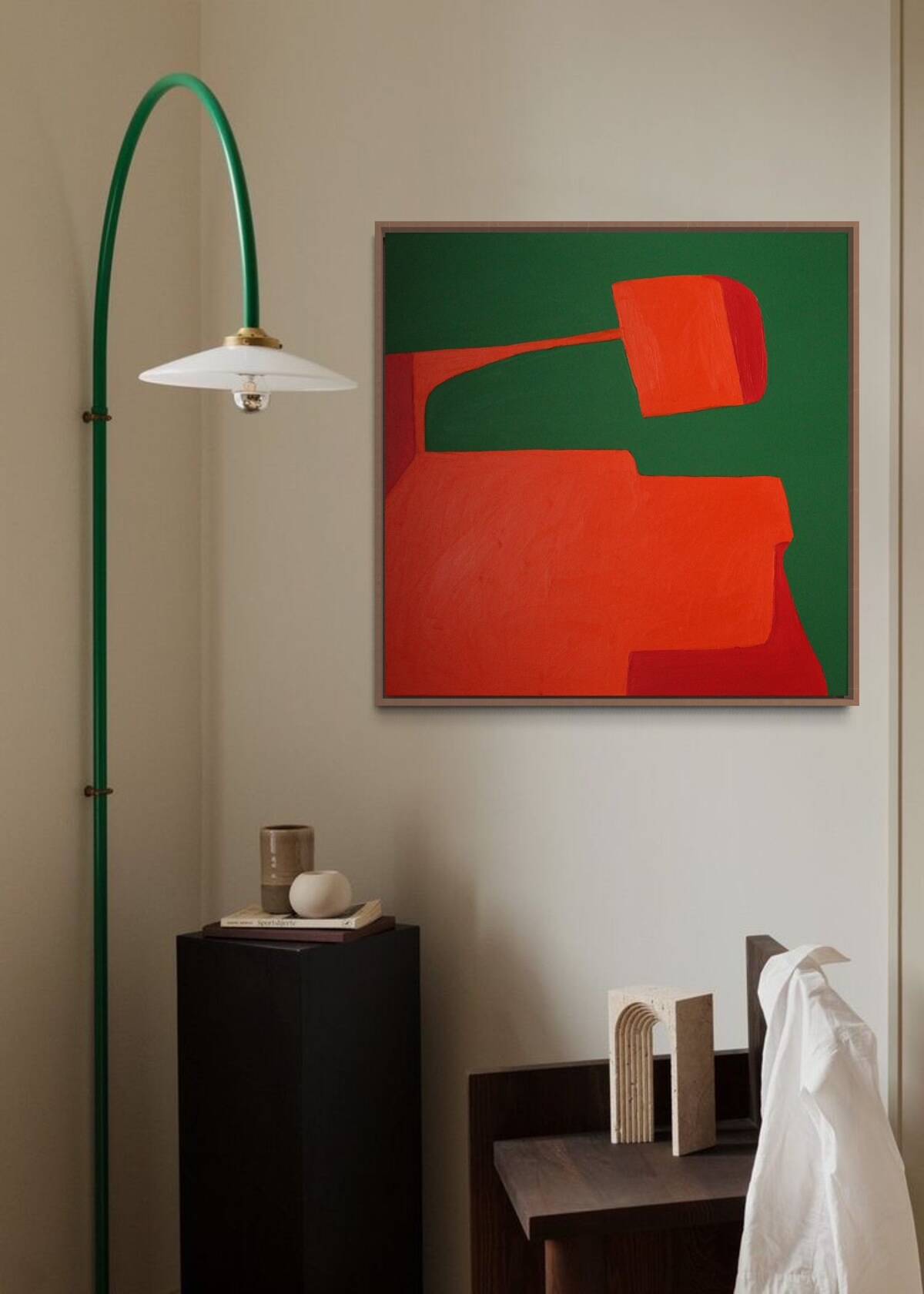 Peinture originale orange "équilibre" par Bodasca