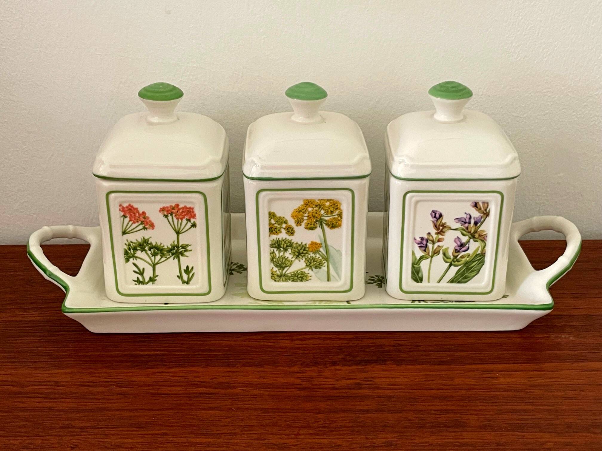 Spice pots and their tray Villeroy and Boch in earthenware