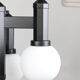 Vintage Geometric Black and Opaline Glass Ceiling Lamp