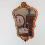 Mirror rocaille Louis XV style, gilded frame, 38 x 25 cm