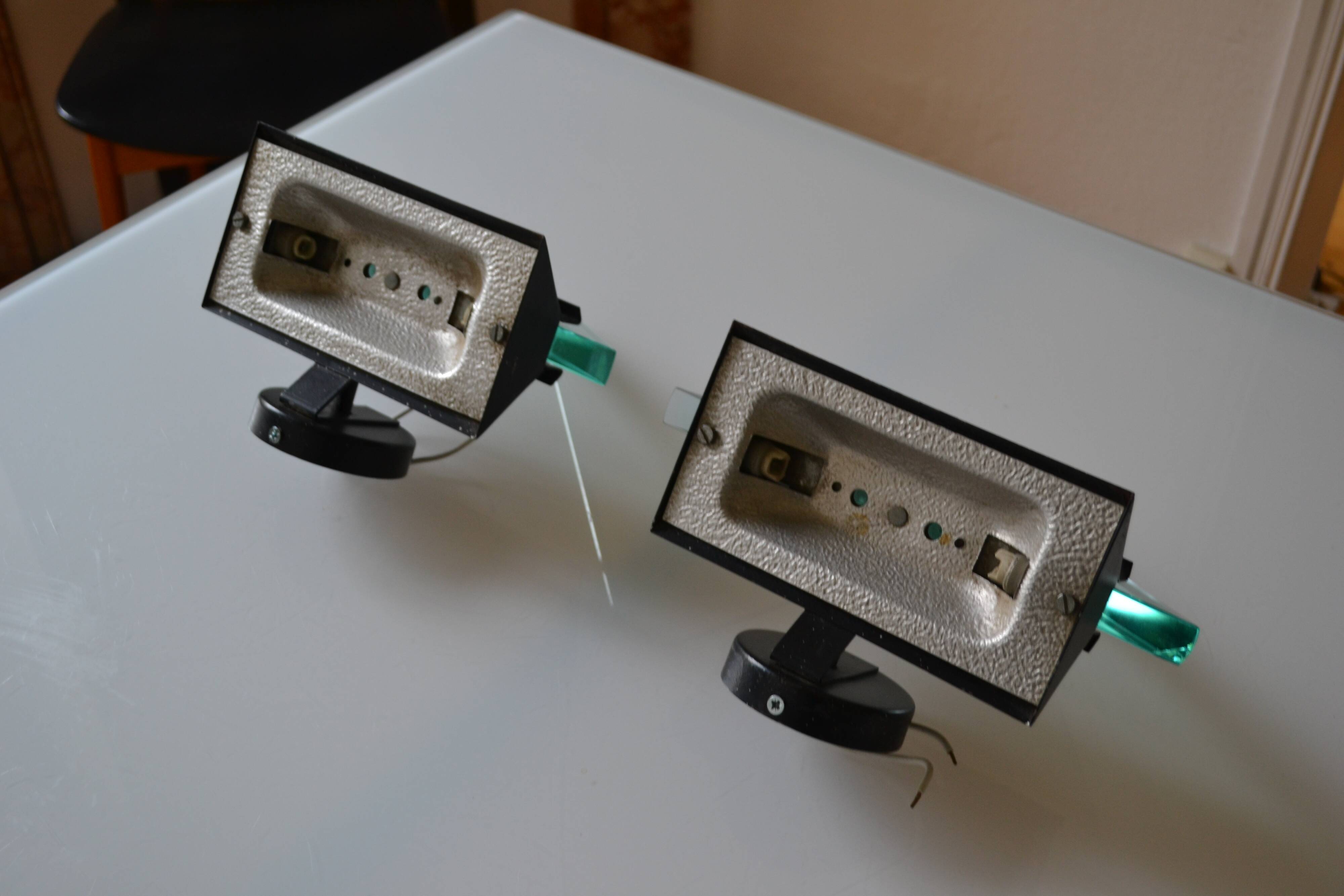 Pair of postmodernist wall sconces, 1980