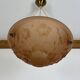 Art Deco floral vase pendant light in molded glass