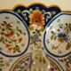 Dish, egg server in hand-painted earthenware, signed Geo Martel