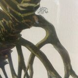 Signed botanical plate/poster under frame