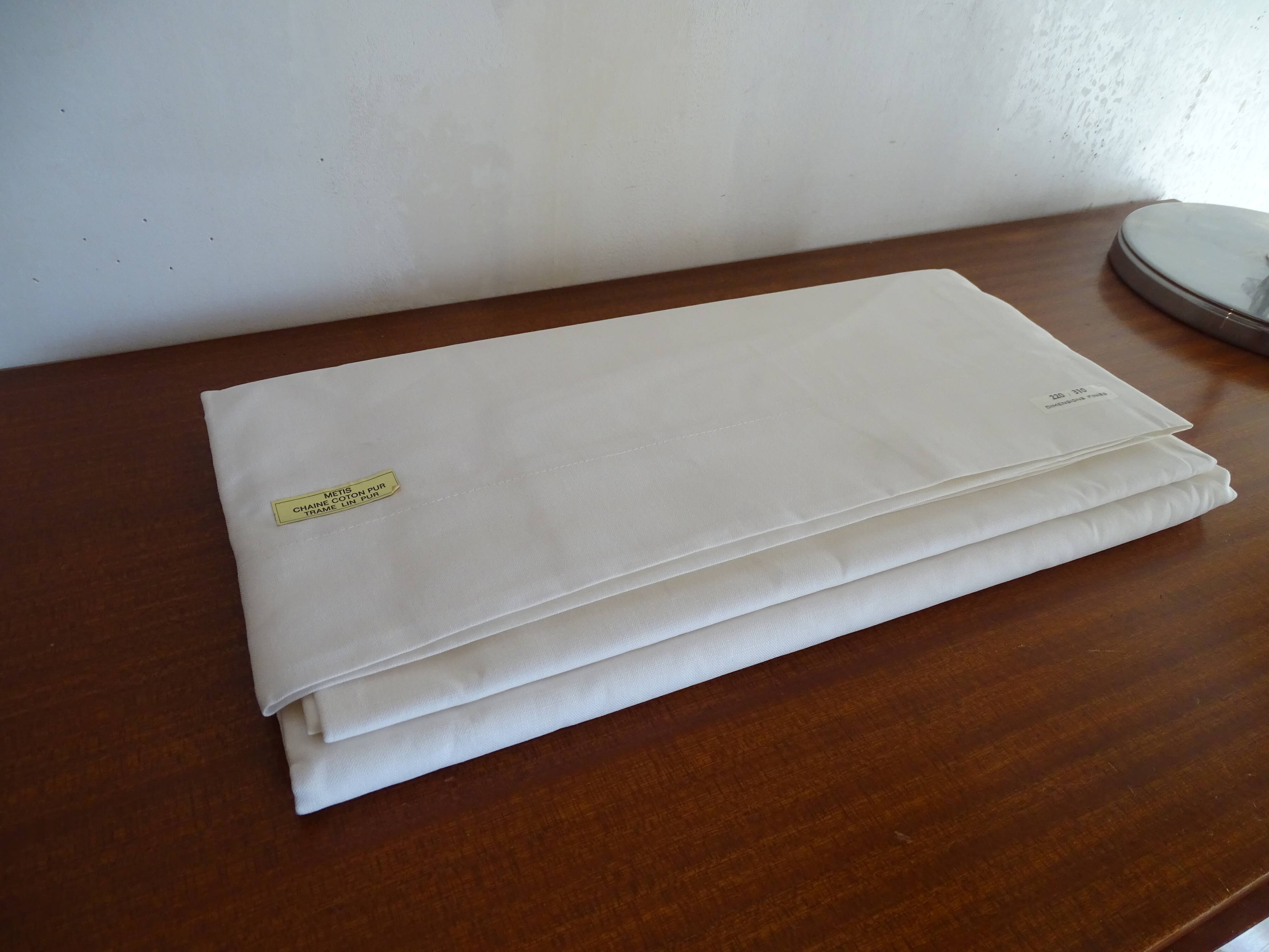 Flat sheet pure weft linen cotton 310 x 220 new period labels