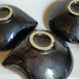 Four bowls free-form cups with French metal enamel