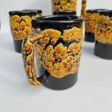 Rare ceramic beer service from Vallauris, created by LUC. 1960s.