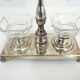 Art Deco ink lamp in silver metal and glass paste tulip. Anne 30