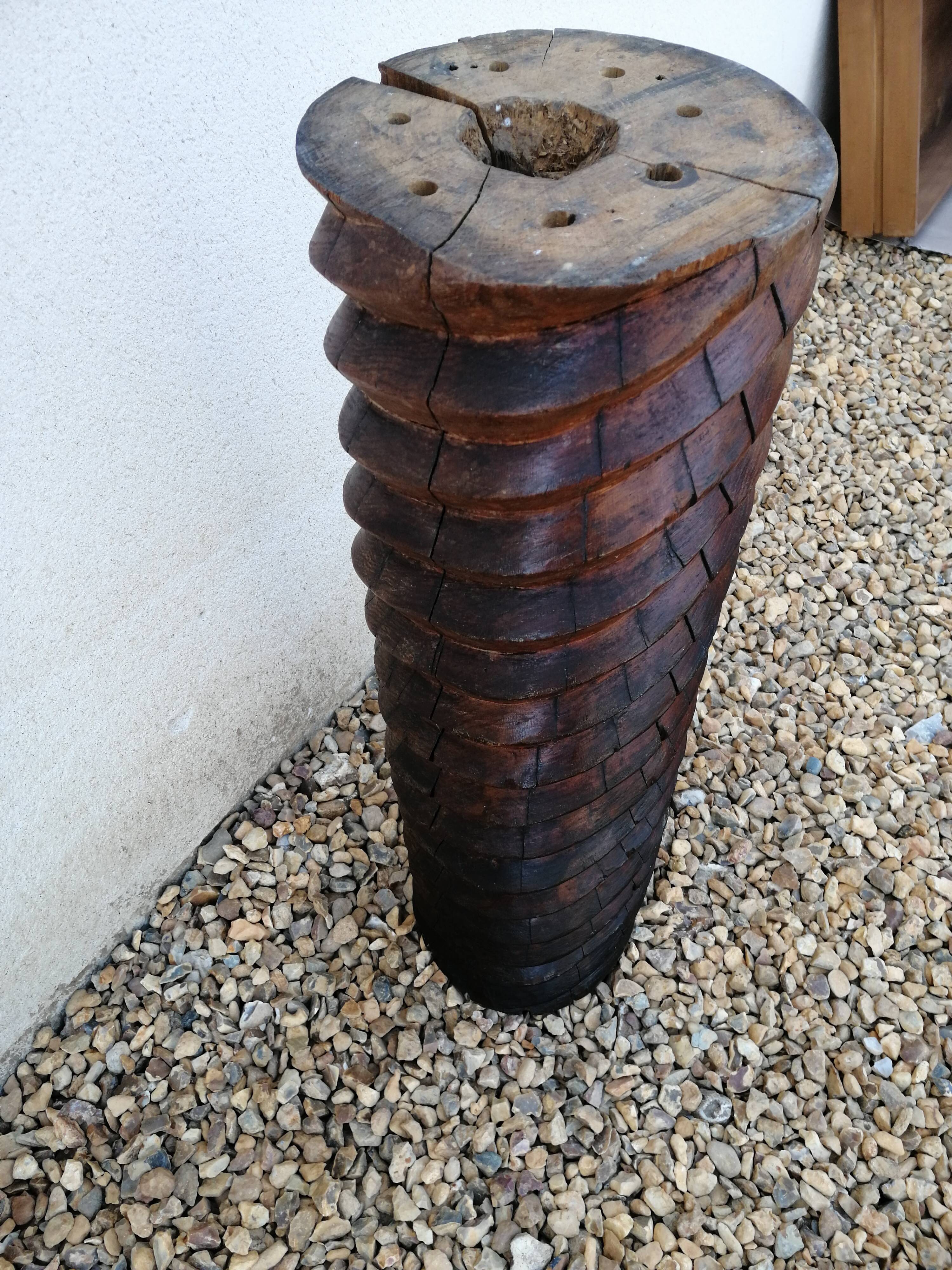 Old wooden harness column