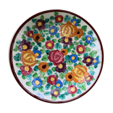 Coupe en céramique émaillée motif floral céram Monaco vintage