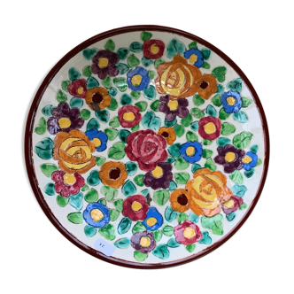 Enamelled ceramic cut floral pattern ceram Monaco vintage