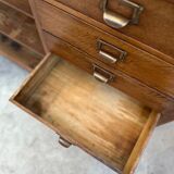 Early 20th-century oak hardware counter