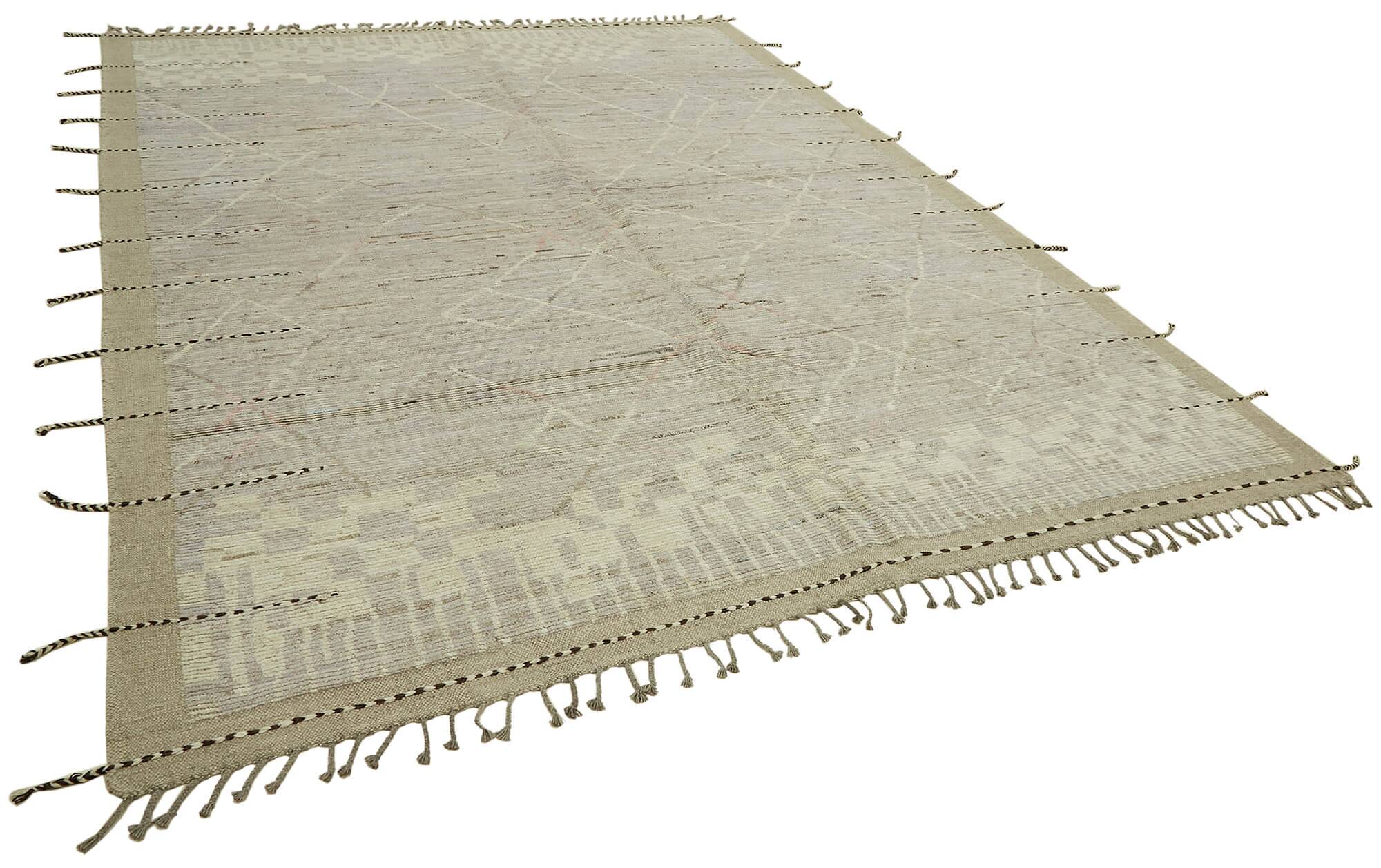 Handmade Turkish One of a Kind 290 cm x 374 cm Beige Wool Carpet