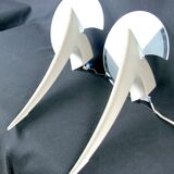 Metalarte - TallerUno by Joan Auger, Large pair of metal and glass wall lights