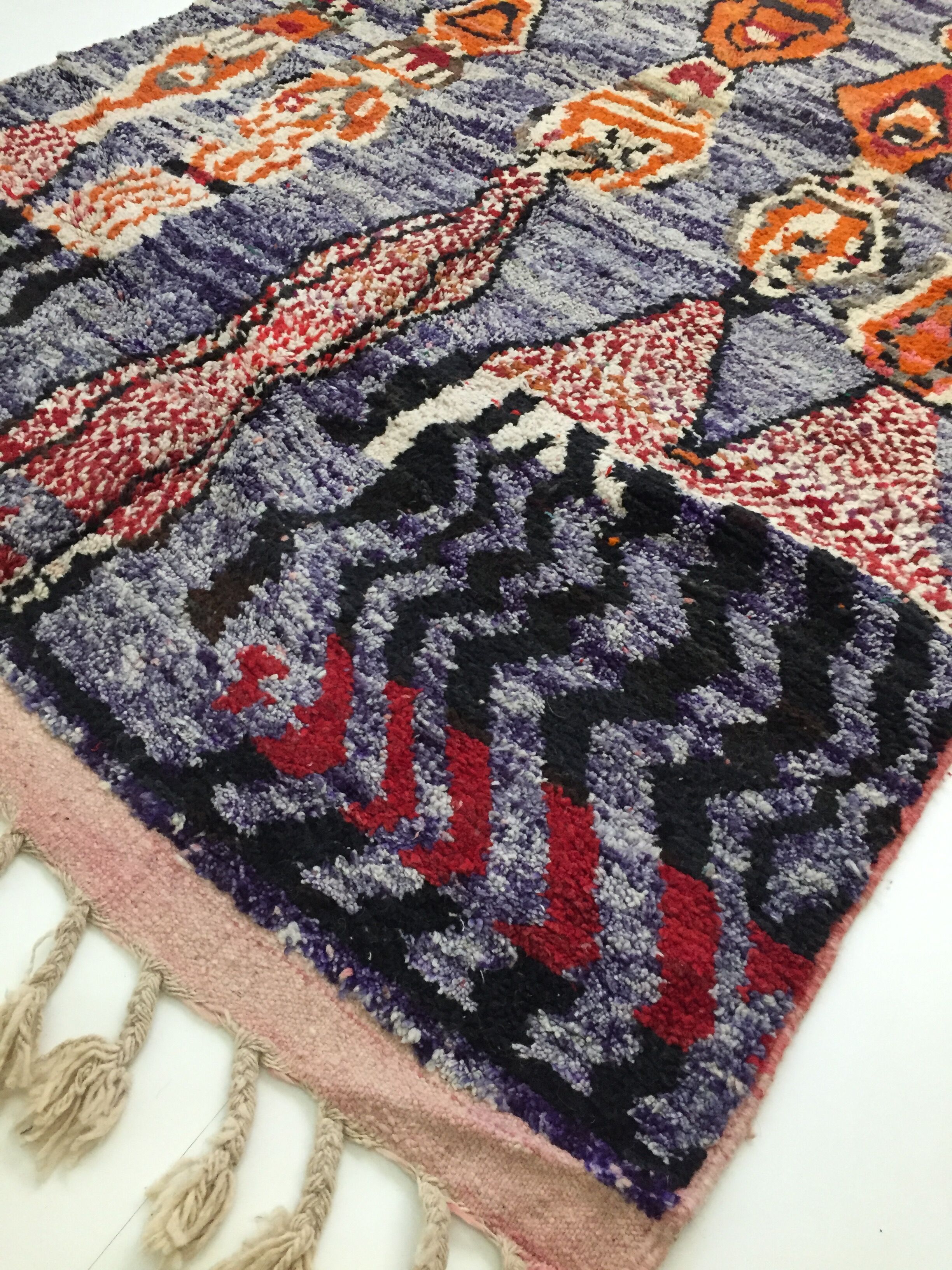 Moroccan Berber carpet Boujaad with colorful patterns 247x162cm