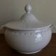 Neo-classical soup tureen with scallops, Gien earthenware, 1970.