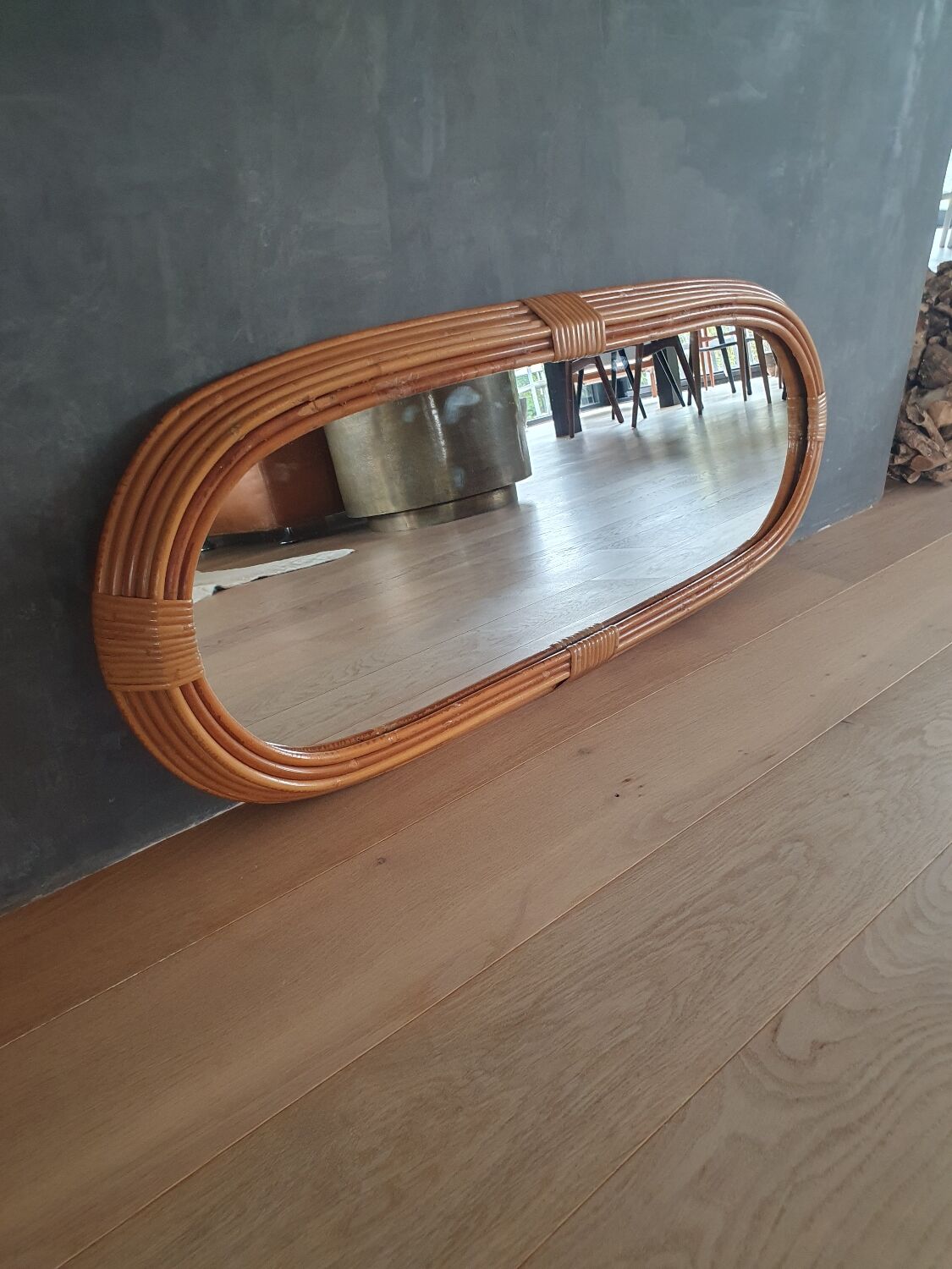 Vintage rattan mirror