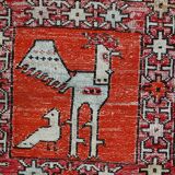Kilim vintage fait main Sumak persan en soie artificielle 125cm x 183cm (19