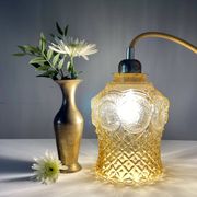Bladeuse tulipe vintage en verre ambré