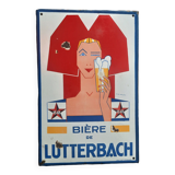 Old enamelled plate "Lutterbach beer" 38x58cm 1935