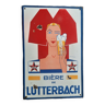 Ancienne plaque émaillée "Bière de Lutterbach" 38x58cm 1935