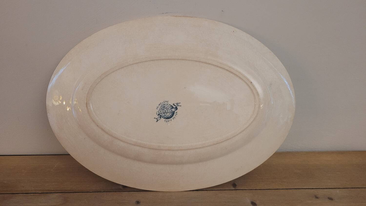 Oval iron earth dish late 19th century