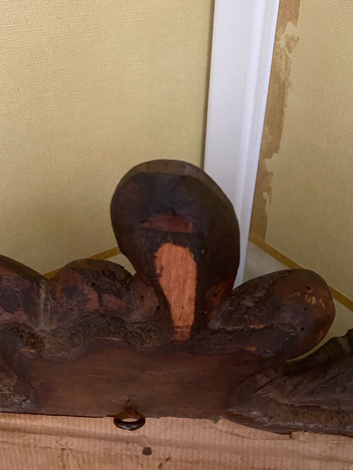 Carved wooden full-length mirror