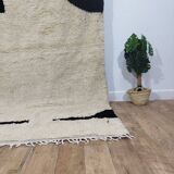 Azilal Vintage Rug 260x150 cm - Minimalist Black and Cream Design