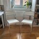 Pair of chrome bouclette chairs