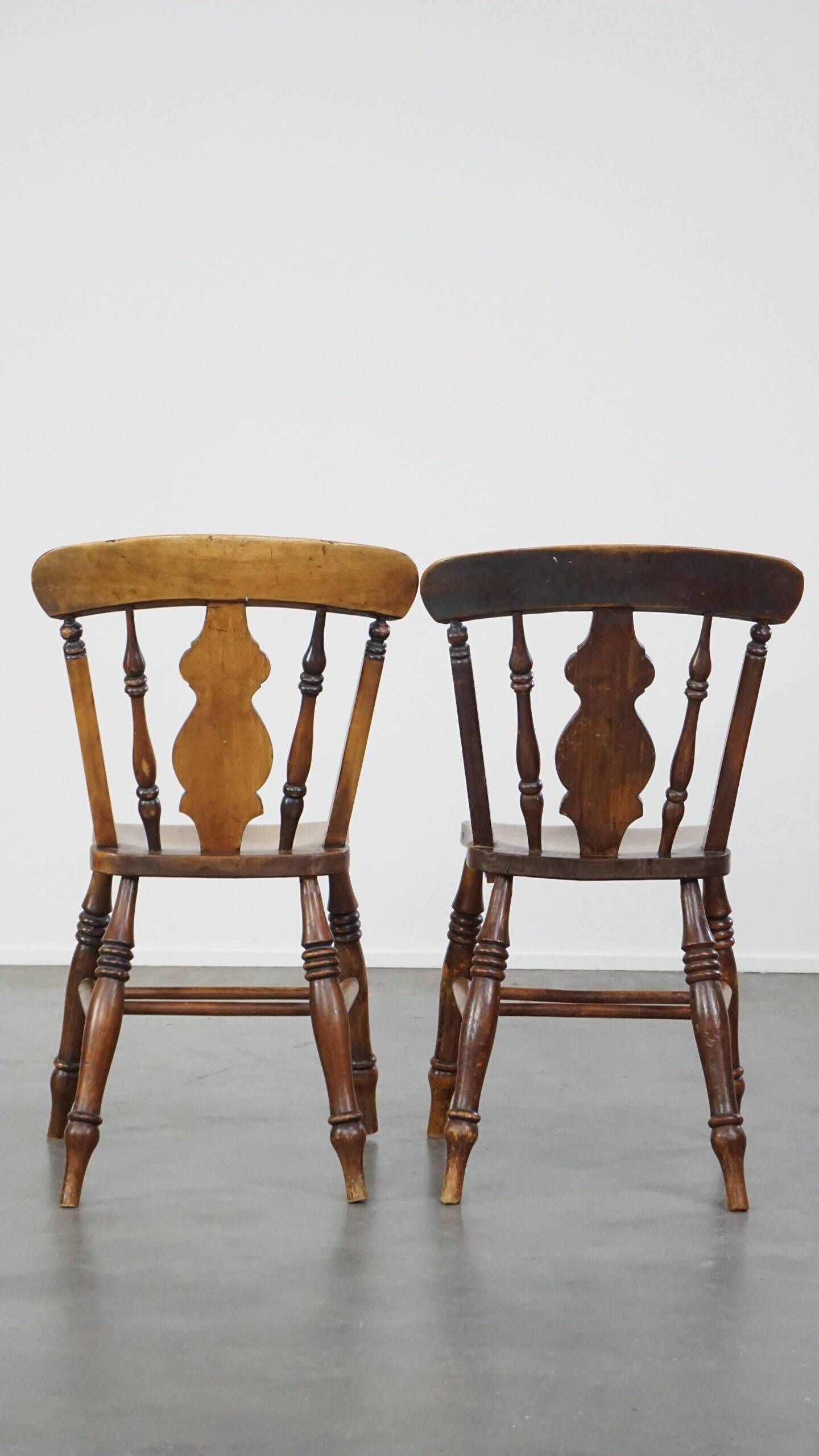 Antique set of 4 wooden dining chairs from the 19th century