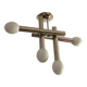 Lustre en métal nickelé et opalines blanche, 1970