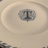 6 dessert plates and old earthenware dish, KG Lunéville